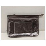 Lancome shiny silver clutch bag purse