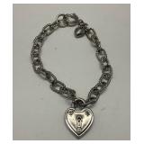 Vtg. Juicy Couture Silver Tone Padlock Bracelet