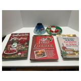 Cookbooks, Cookie Plate, Tin Lamp Shade