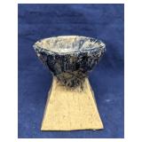 Hand-crafted pottery vase/challice drip glaze