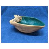 Takahashi glazed terracotta acorn pottery bowl