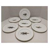 Set of 7 Ralph Lauren Polo Scene Salad Plates