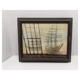 Vintage nuatical themed water color painting