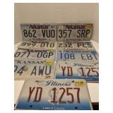 Group of old license plates