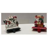 Lot of 2 Cast Iron Christmas Stocking Hangars