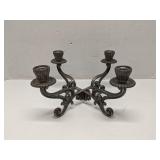 Pewter Alloy Metal 4 Arm Taper Candle Holder