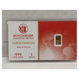 .999 Fine Gold 1 Grain piece