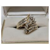 Ladies 14k gold diamond ring set w/ 1.5 carats of