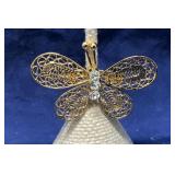 Gold Tone Filigree Butterfly Brooch with