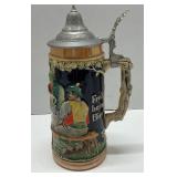 Vintage 9' German Beer Stein Pewter Lid