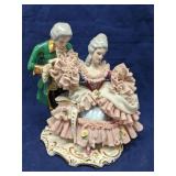 Dresden German Porcelain Lace Musical Couple