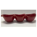 Vietri Rosso Vecchio Red Divided Condiment