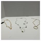 Lot of 3 Gold Tone Necklaces
