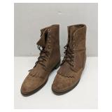 Diamond J Brown Leather Kiltie Boots size 7B