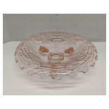 Pink depression glass footed console bowl