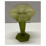 Vtg Satin Glass Jack in the Pulpit Frosted Vase