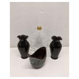 Group of decorative glass and ceramic items