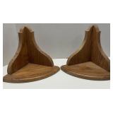 Lot of 2 Wooden Corner Wall Hanging Shelves