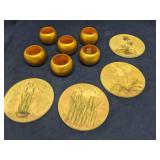 Vintage coasters & napkin rings