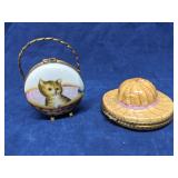 Lot of 2 Limoge France trinket boxes, vintage