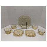 Group of Federal Glass Madrid Amber dishes