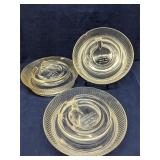 Lot of 3 vtg glass chicken water feeder bases