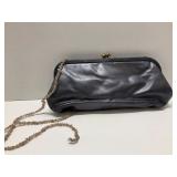 Vtg. Pibra Black Leather Evening Bag