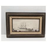 Nautical themed oil painting signed Gregg