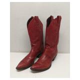 Justin Ladies Red Lizard Size 7.5 B Western Boots