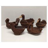 Lot of 5 bird shaped baskets