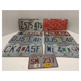 Group of old license plates