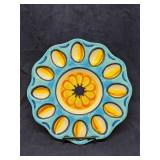 Deruta Hand Painted Deviled Egg plate