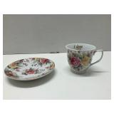Vtg. I Love You Roses Teacup & Saucer
