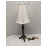 Copper tone table lamp