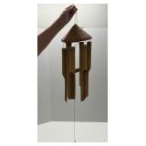 Wooden Wind Chime w/Conical Woven Bamboo Top