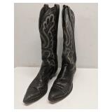 Justin Snakeskin Black Cowboy Boots size 7.5M