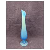 Westmoreland Blue Satin Glass Swung Bud Vase