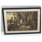 Vtg  Re-Print of N Currier 'Camping Out'.