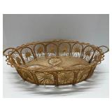 MCM Handwoven Raffia Basket