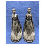 Art Deco 'Elyse' Bronze finish cast iron bookends