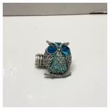 Rhinestone Encrusted Owl Stretch Ring