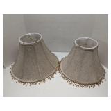 Pair of fabric bell lamp shades