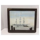 Nautical themed oil painting signed Gregg