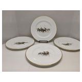 Set of 4 Ralph Lauren Polo Scene Dinner Plates