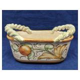 Vietri Pottery Affresco Tuscan Handled Basket 10'