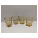 Set of 4 Federal Glass Star amber tumblers