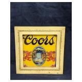 Coors beer memorabilia glass pane