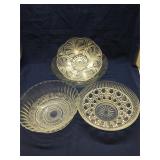 Group of pressed glass dishes