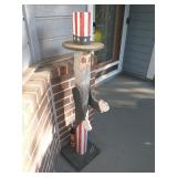 Wood post Uncle Sam decoration