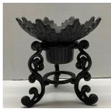 Vtg. Cast Iron Garden Ball/Bowl Holder